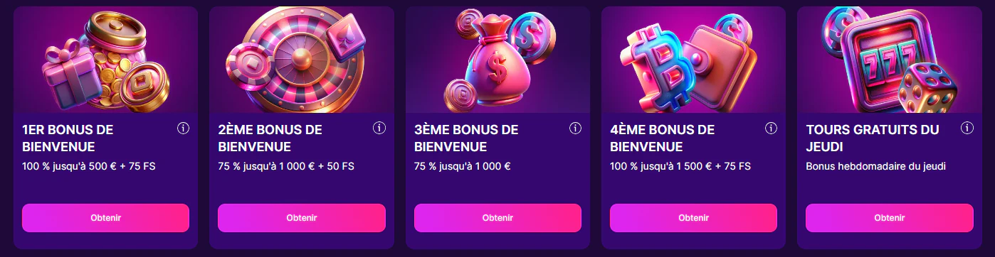 Bonus et offres promotionnelles proposés par Slotrush